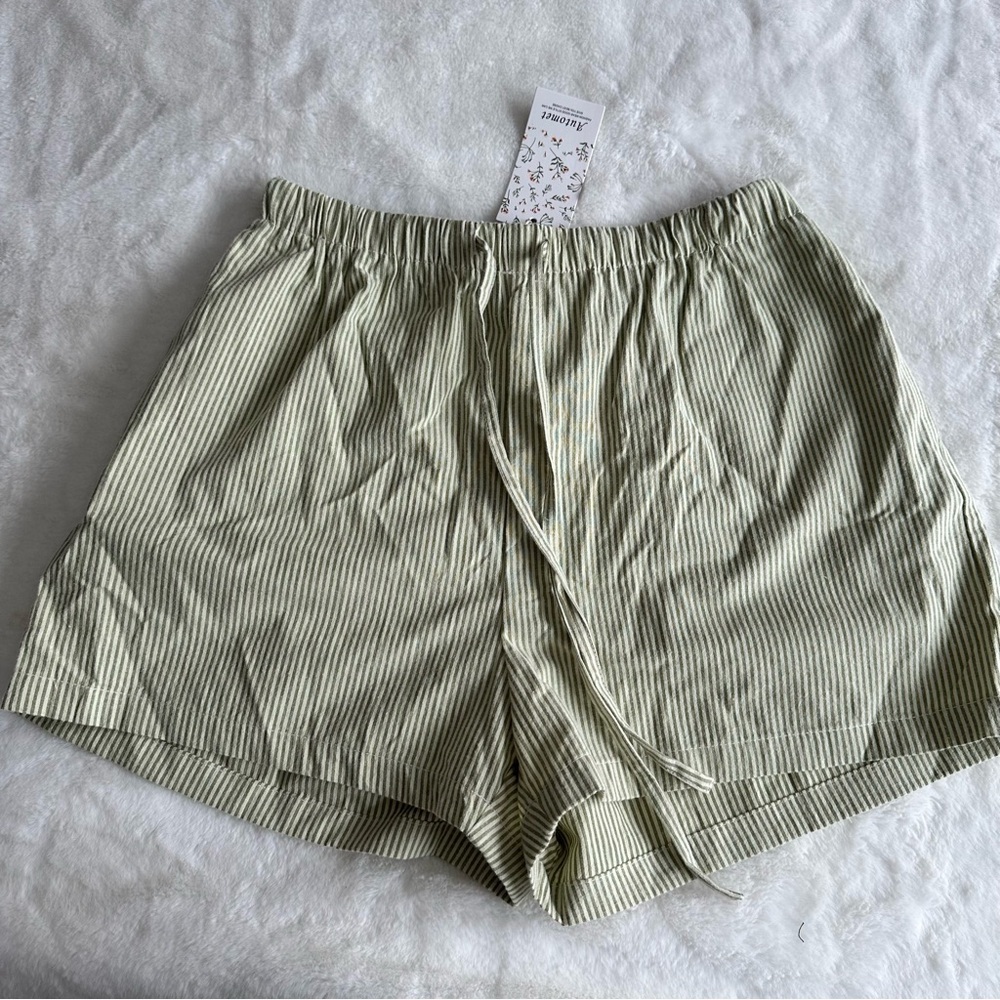 Automet Green Striped Shorts Women’s Medium NWT
